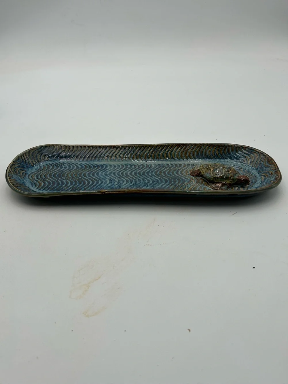 Studio Pottery Sea Turtle Serving Tray / Trinket Tray